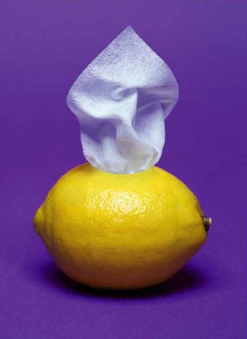 wipes out a lemon